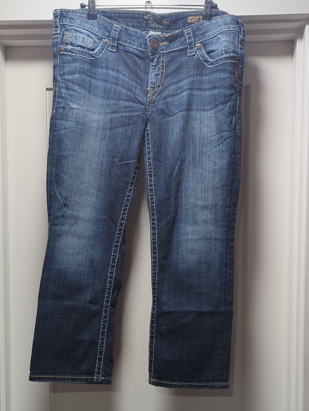 Silver Jeans Women's Medium Dark Blue Straight Leg Denim